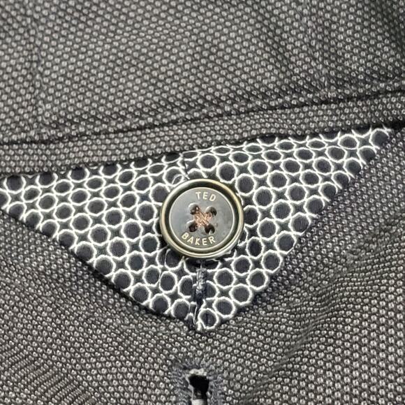 Ted Baker Mens Penguin Dress Pant Navy Blue Dot Texture Sz 36R 32" Inseam Career - Picture 16 of 16